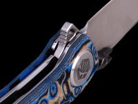 Складной нож Dr.Tech W3610MBL, сталь 14C28N, рукоять микарта, Pattern Blue