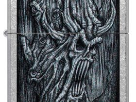 Зажигалка ZIPPO Evil Tree с покрытием Street Chrome, латунь/сталь, серебристая, 38x13x57 мм