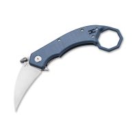 Складной нож Boker HEL Karambit, сталь 154CM, рукоять G10, синий/серый