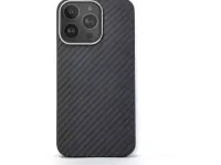 Чехол-накладка Kzdoo Keivlar Case для iPhone 15 Pro карбоновый (черно-серый в полоску)