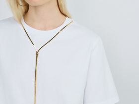 Футболка с декором на горловине, Белый