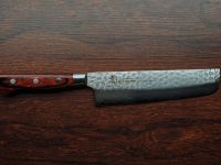 Нож кухонный накири 160 мм, Sakai Takayuki, сталь VG-10 Damascus, рукоять дерево пакка