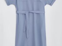 Платье из льна с коротким рукавом и поясом