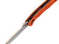 Складной нож Obertech ns-01 thumb stud satin, сталь VG-10, рукоять G10, оранжевый