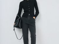 Кардиган в рубчик, Черный