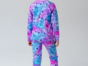 Термокомплект трикот. для девочек: фуфайка (футболка) с длин. рук, брюки для эпизод. использования