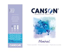 Блокнот для акварели, склейка Canson "Montval" Torchon 24х32 см 12 л 270 г
