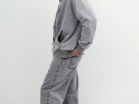 Толстовка на молнии с капюшоном, Серый