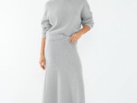 Трикотажная юбка А-силуэта из ангоры, Серый