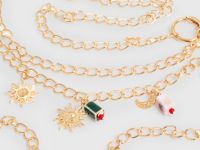 Пояс-цепь с декоративными подвесками, Золотой