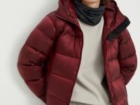 Удлиненный пуховик полуприлегающего силуэта