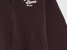 Толстовка на молнии с лампасами для мальчиков, Коричневый