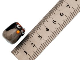 Бусина Angry bird, черная, стекло