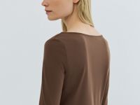 Лонгслив с квадратным вырезом, Коричневый