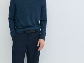 Брюки из твила, Синий