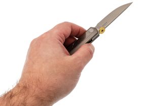 Складной нож Kizer Quoll, сталь S45VN, рукоять Titanium&Rainbow Damascus