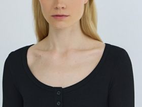 Футболка хенли из вискозы, Черный