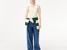 Женская облегающая хлопковая майка Lacoste