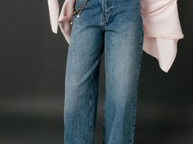 Широкие джинсы Wide leg с обвесом, Синий