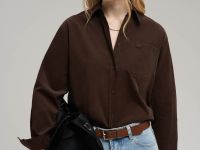 Свободная рубашка из вельвета