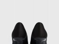 Сатиновые туфли-лодочки со стразами, Черный