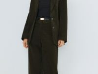 Прямые брюки из вельвета, Зеленый