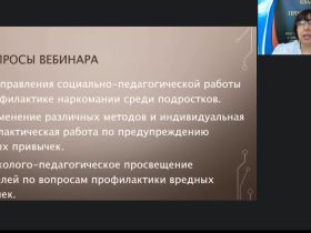 Международный вебинар "Педагогическая работа с подростками по профилактике наркомании"