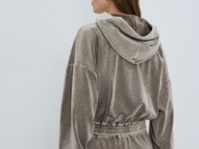 Толстовка из бархата, Бежевый