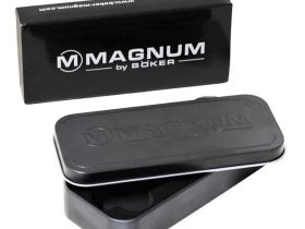 Нож складной Magnum Pakka Hunter - Boker 01MB700, сталь 440B Satin Plain, рукоять пакка дерево