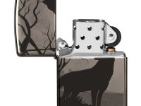 Зажигалка ZIPPO Classic с покрытием Black Ice, латунь/сталь, чёрная, глянцевая, 36х12х56 мм