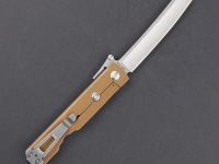 Нож Daggerr Higonokami stonewash, сталь VG-10, рукоять сталь, коричневый