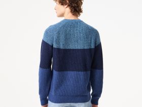 Мужской шерстяной свитер Lacoste в полоску