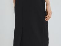 Прямая юбка миди, Черный