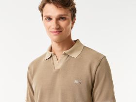 Мужское хлопковое поло Lacoste стандартного кроя