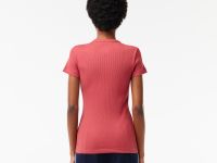 Женская футболка Lacoste приталенного кроя из хлопка в рубчик