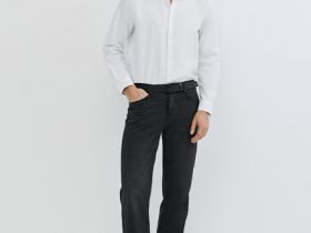 Рубашка из структурной ткани, Белый