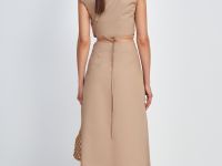 Платье из хлопка с акцентными разрезами на талии