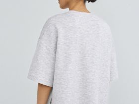 Футболка оверсайз с разрезами, Серый