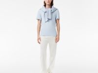 Мужская Футболка Lacoste с воротником в полоску из эластичного хлопка