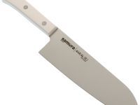 Поварской кухонный нож сантоку Samura HARAKIRI 17,5, сталь AUS-8, рукоять ABS пластик, белый