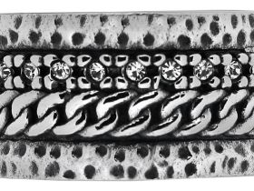 Кольцо ZIPPO, серебристое, с цепочным орнаментом, нержавеющая сталь, диаметр 22,3 мм