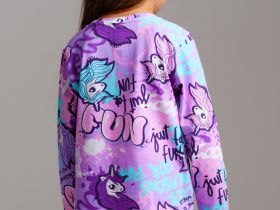 Фуфайка трикотажная для девочек (футболка с длинными рукавами)