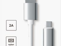 Nylon USB to microUSB 1m 2A Silver