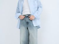 Свободные джинсы для девочек, Голубой