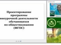Проектирование программы внеурочной деятельности обучающихся по обществознанию (ФГОС)