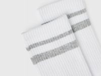 Высокие носки в рубчик, Белый