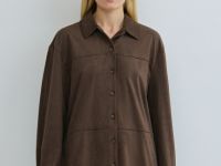 Рубашка из искусственной замши, Коричневый
