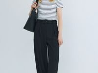 Зауженные брюки с поясом, Черный
