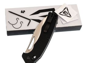 Складной нож Obertech ns-01 Drop point satin, сталь VG-10, рукоять G10, черный