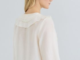 Блузка из лиоцелла с рюшами, Бежевый